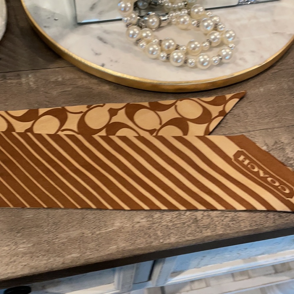 Brown Coach Silk Scarf - Picture 4 of 4